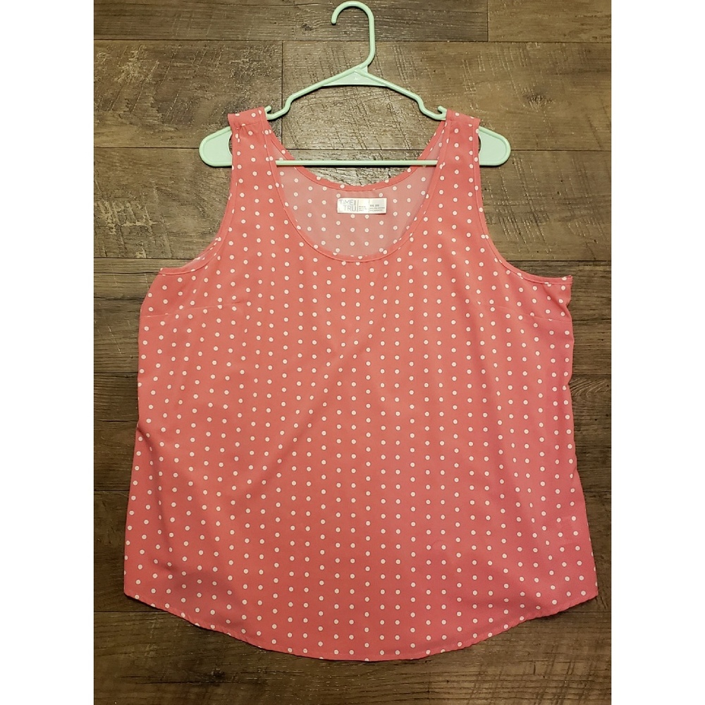 Time and Tru pink polka dot sleeveless top